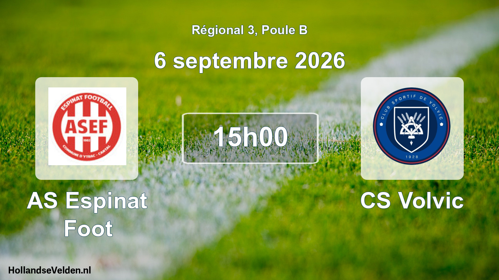 Match programmé: AS Espinat Foot - CS Volvic (6 septembre 2026)