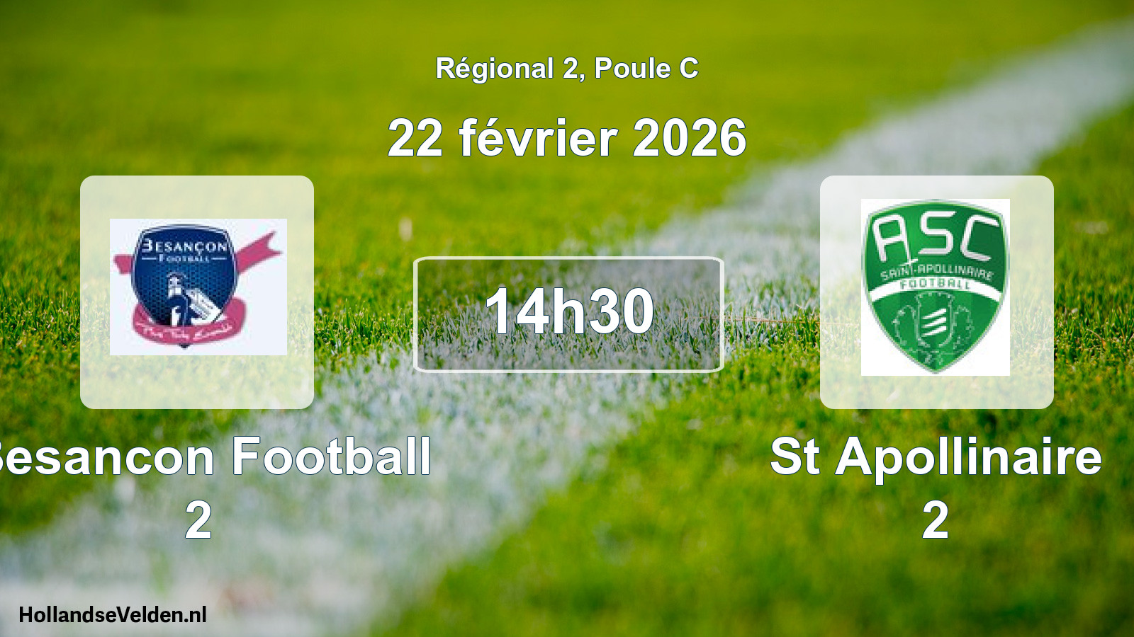Geplande wedstrijd: Besancon Football 2 - St Apollinaire 2 (22 février 2026)