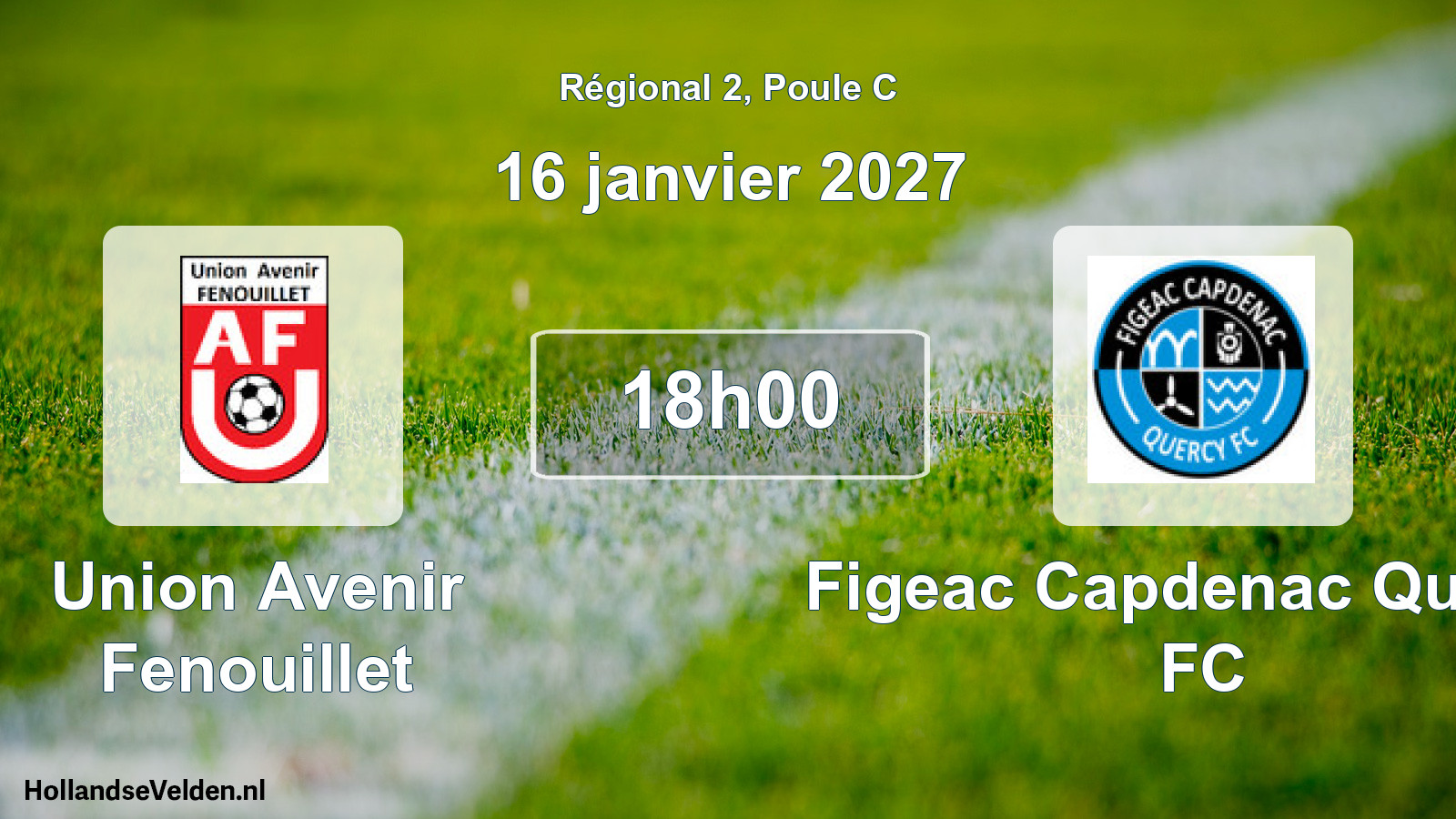 Match programmé: Union Avenir Fenouillet - Figeac Capdenac Quercy FC (16 janvier 2027)