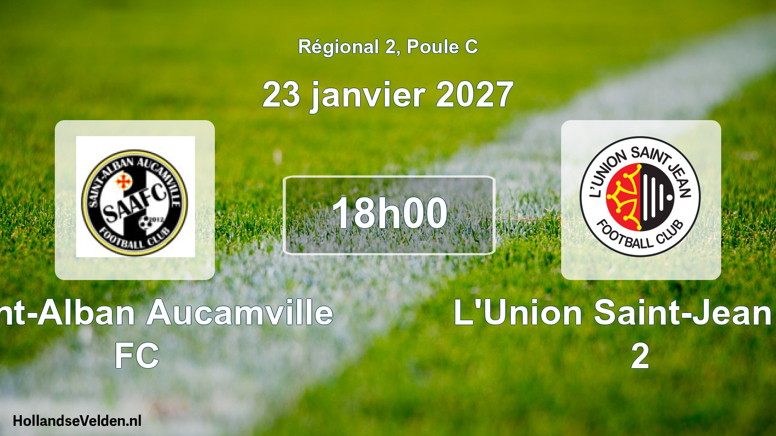 Match programmé: Saint-Alban Aucamville FC - L'Union Saint-Jean FC 2 (23 janvier 2027)