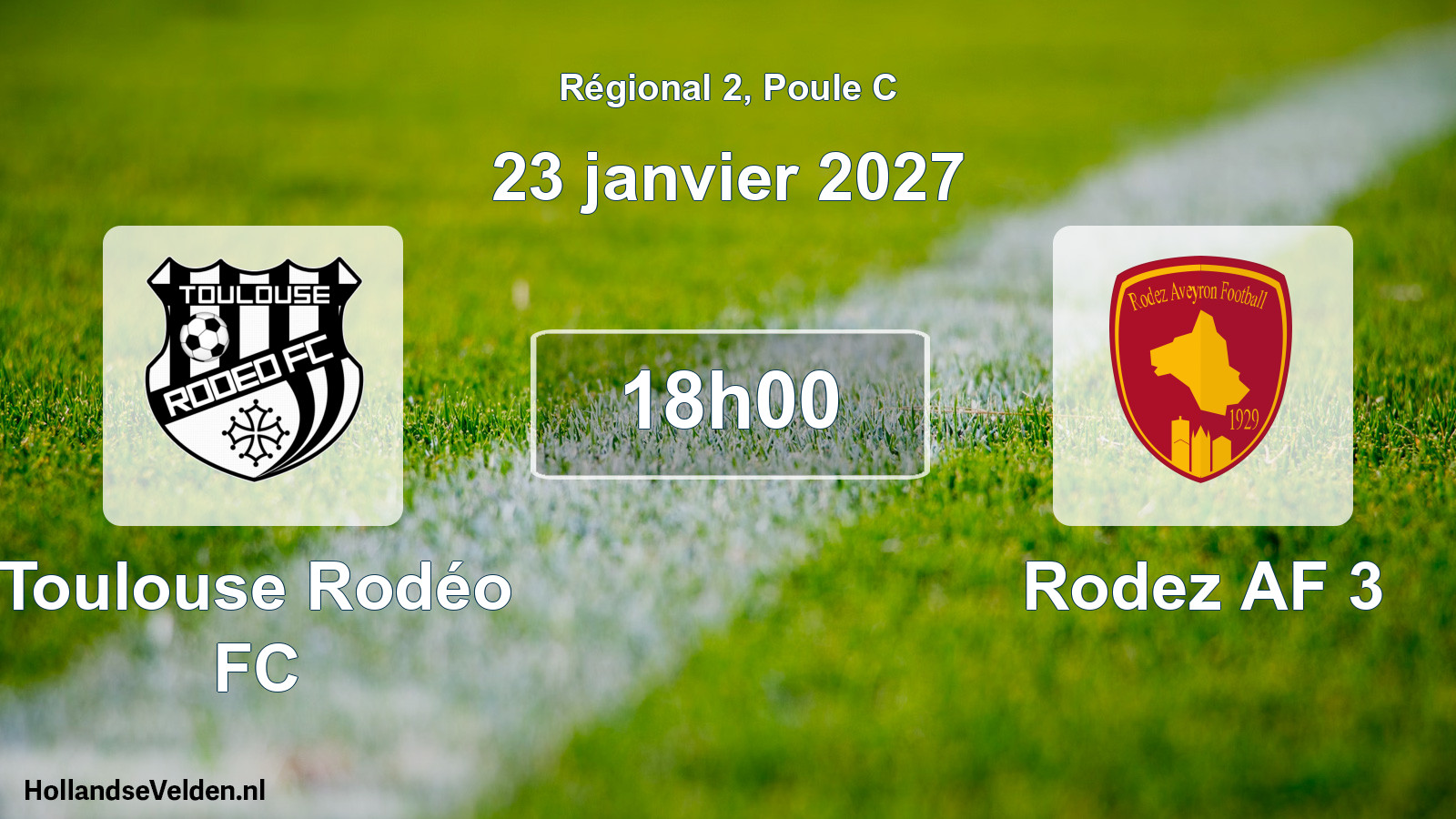 Match programmé: Toulouse Rodéo FC - Rodez AF 3 (23 janvier 2027)