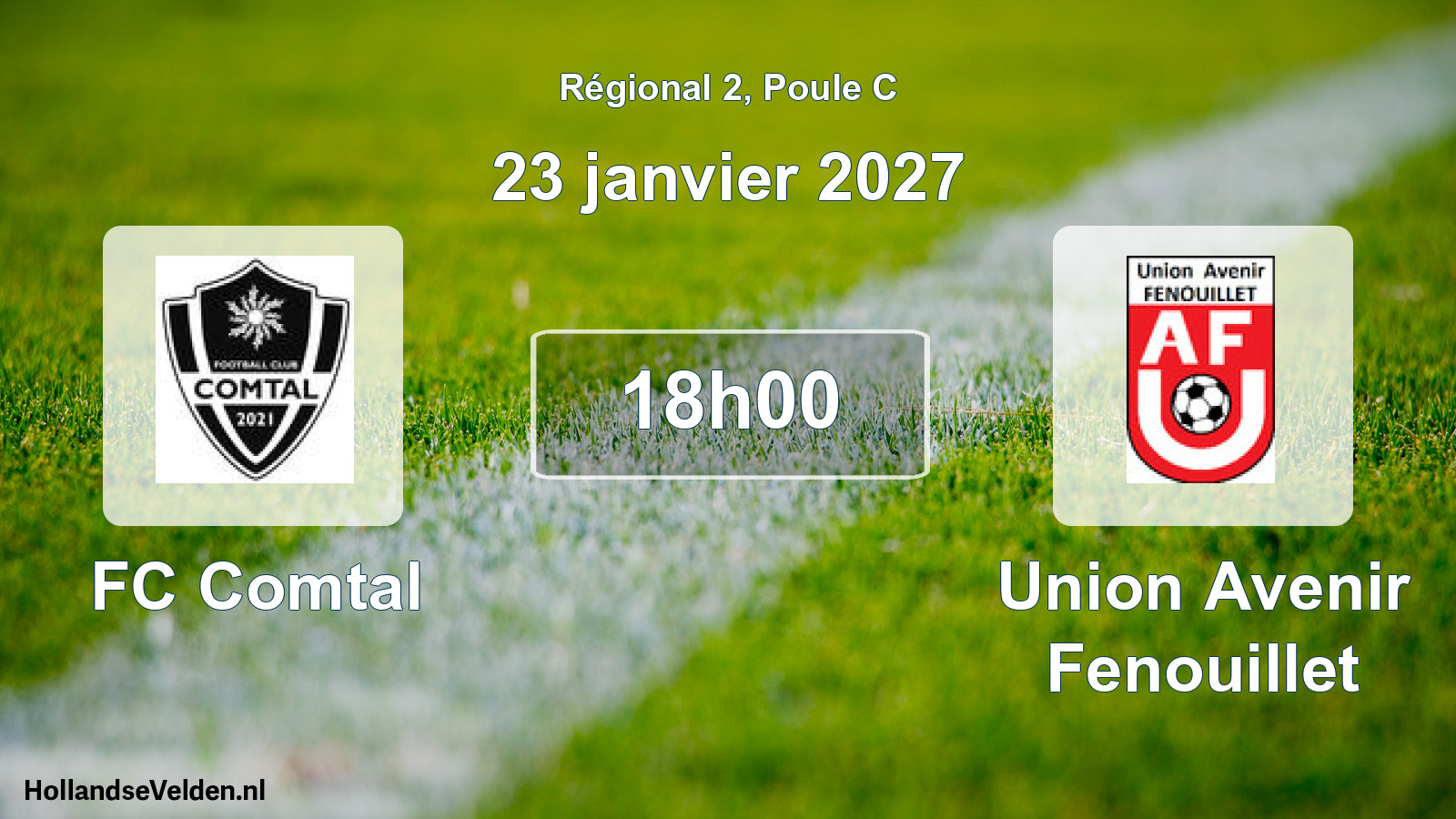 Match programmé: FC Comtal - Union Avenir Fenouillet (23 janvier 2027)
