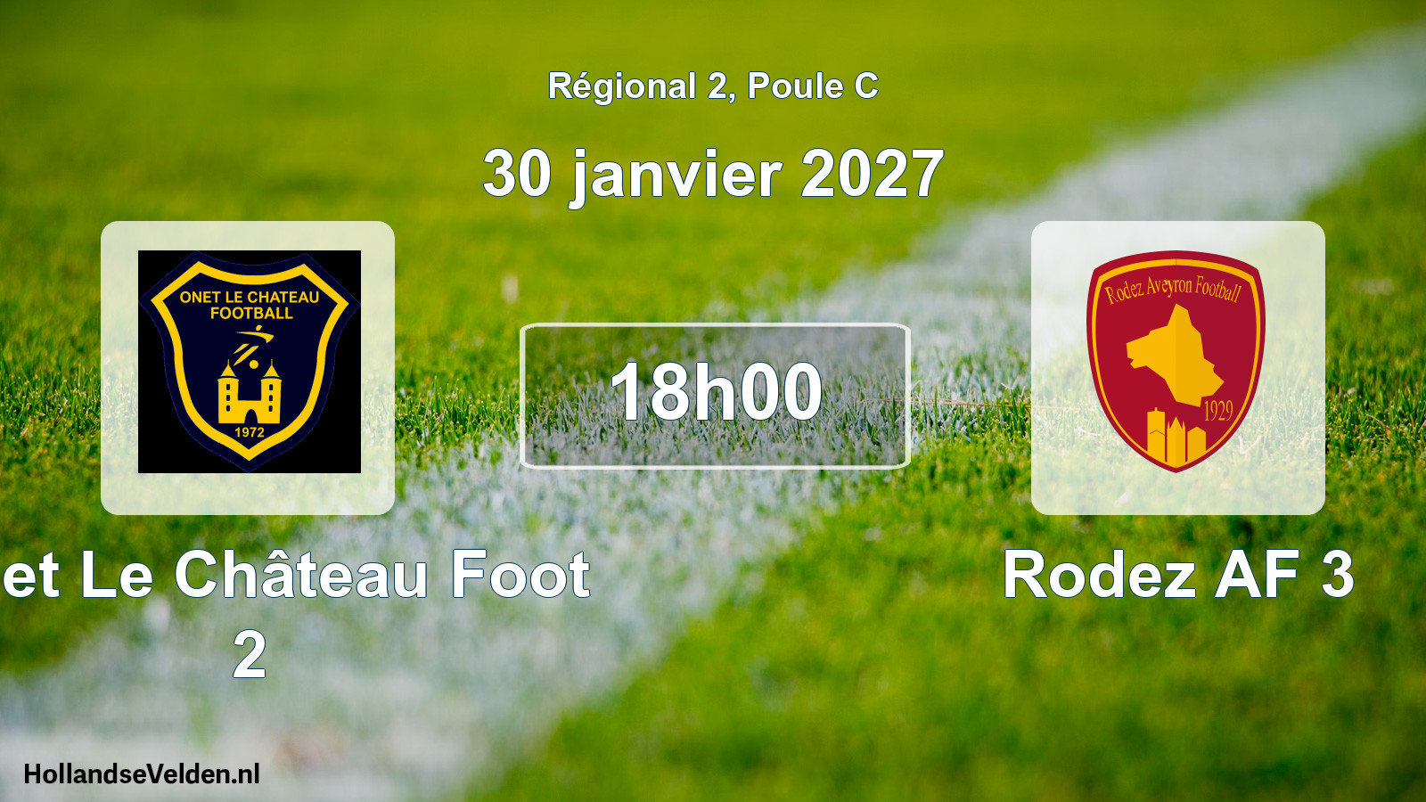 Scheduled Match: Onet Le Château Foot 2 - Rodez AF 3 (30 January 2027)