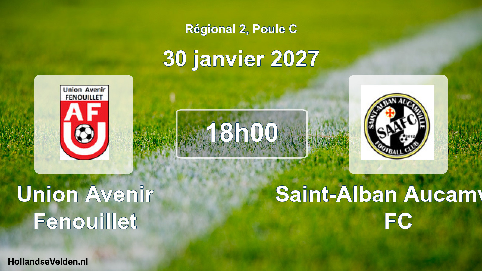 Match programmé: Union Avenir Fenouillet - Saint-Alban Aucamville FC (30 janvier 2027)