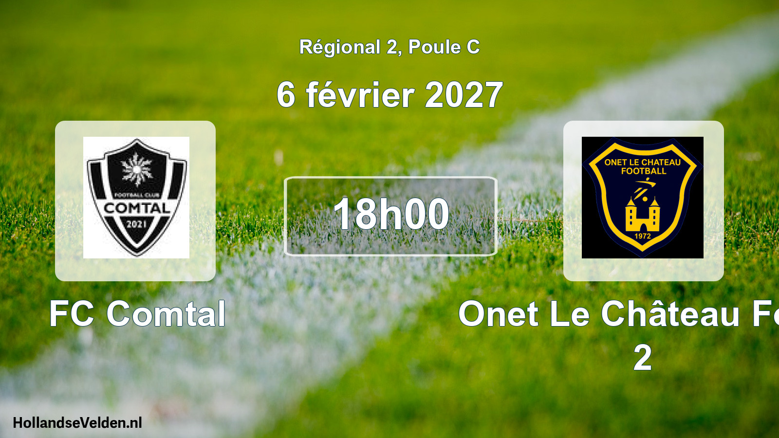 Match programmé: FC Comtal - Onet Le Château Foot 2 (6 février 2027)
