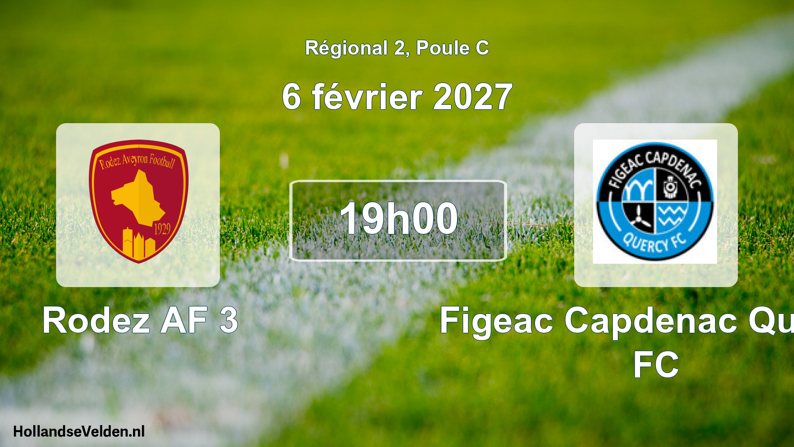 Match programmé: Rodez AF 3 - Figeac Capdenac Quercy FC (6 février 2027)