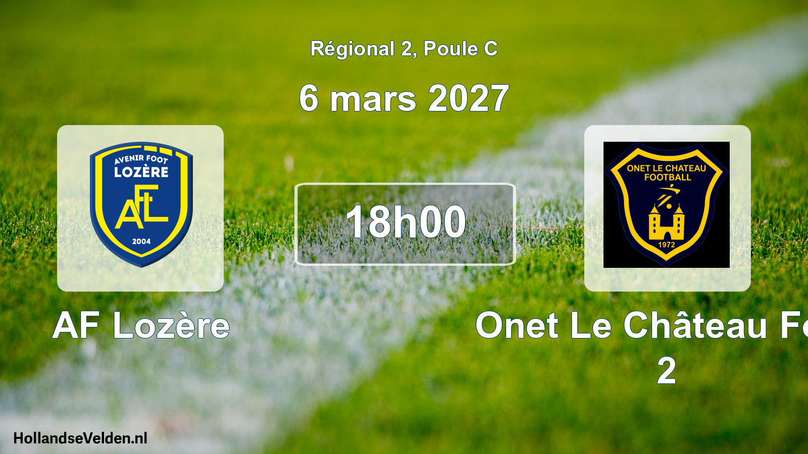 Match programmé: AF Lozère - Onet Le Château Foot 2 (6 mars 2027)