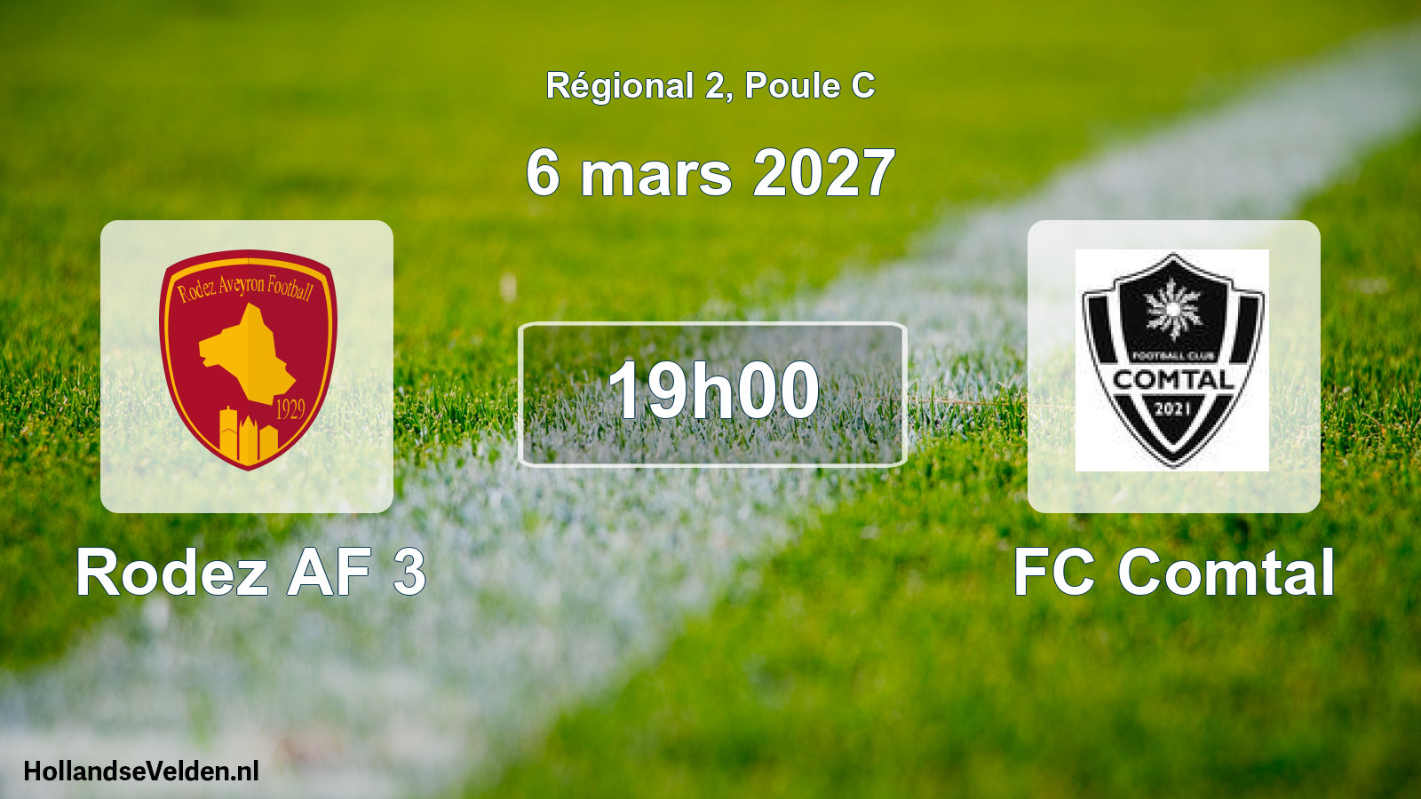 Match programmé: Rodez AF 3 - FC Comtal (6 mars 2027)