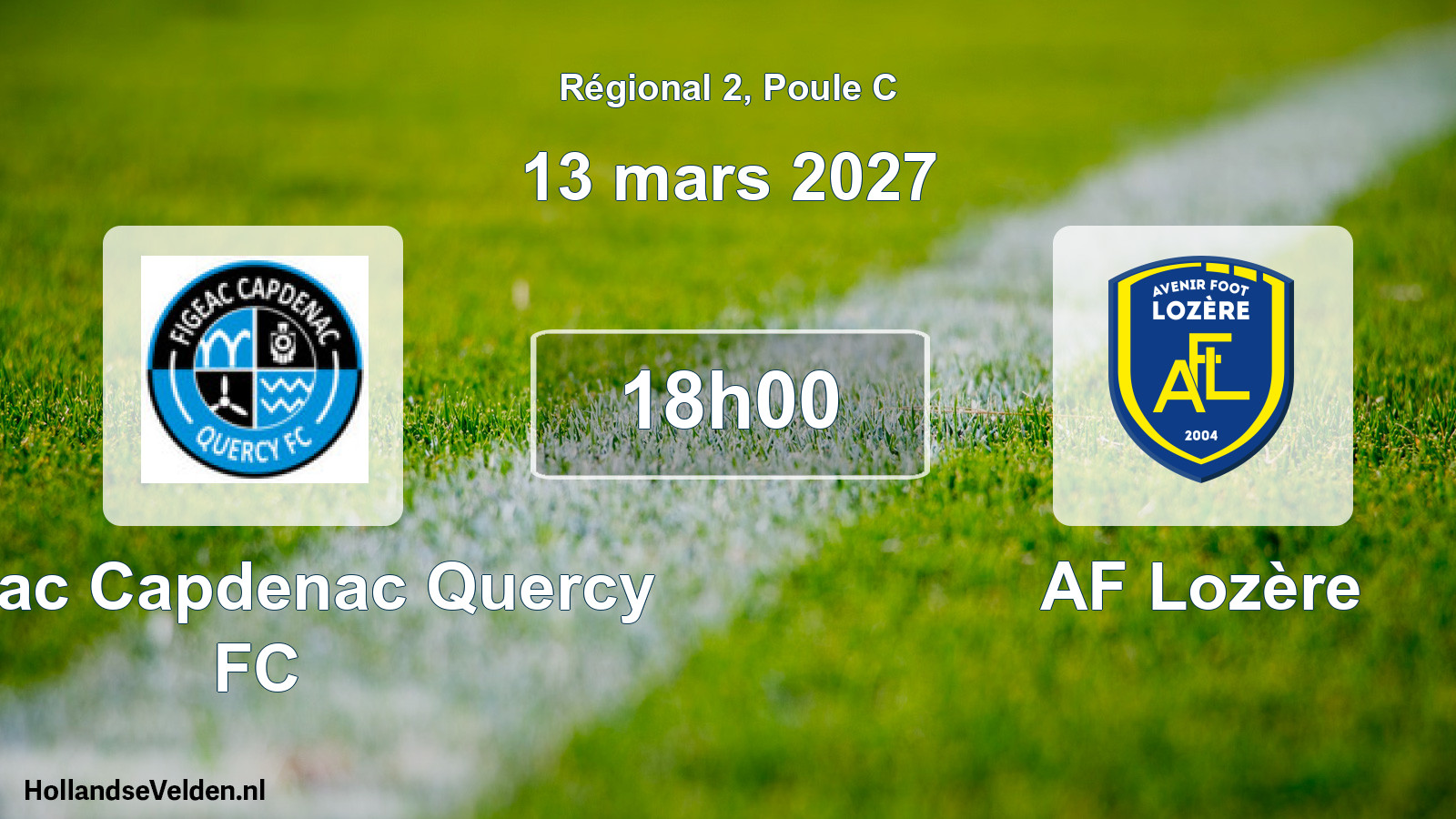 Match programmé: Figeac Capdenac Quercy FC - AF Lozère (13 mars 2027)