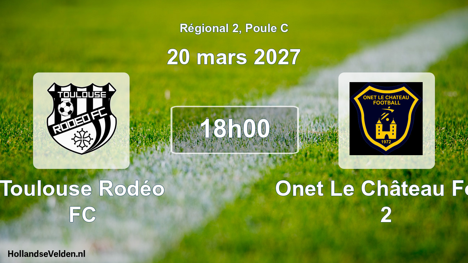 Scheduled Match: Toulouse Rodéo FC - Onet Le Château Foot 2 (20 March 2027)