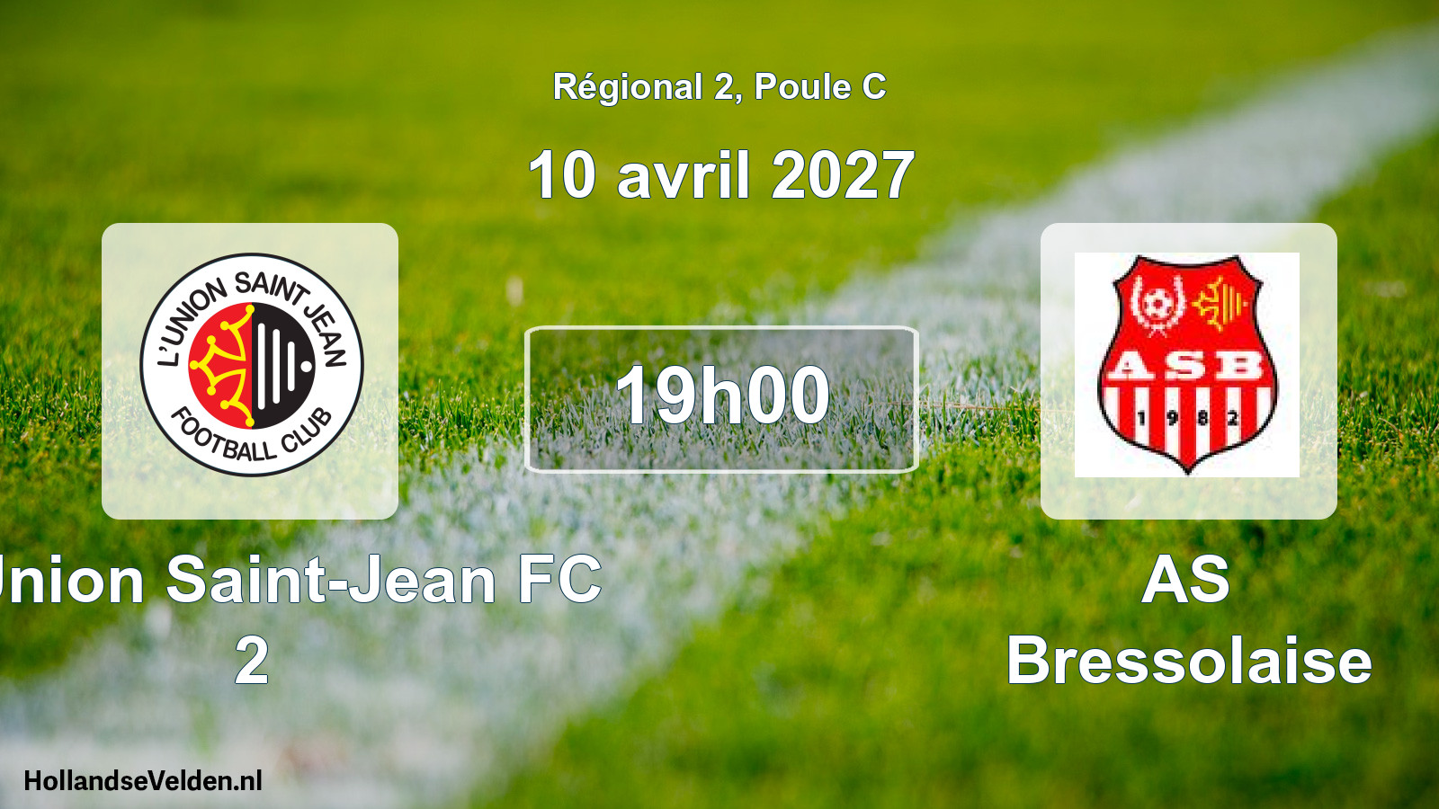 Scheduled Match: L'Union Saint-Jean FC 2 - AS Bressolaise (10 April 2027)