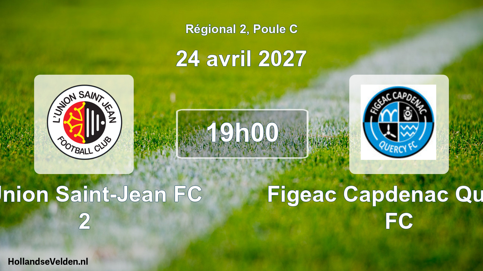 Match programmé: L'Union Saint-Jean FC 2 - Figeac Capdenac Quercy FC (24 avril 2027)