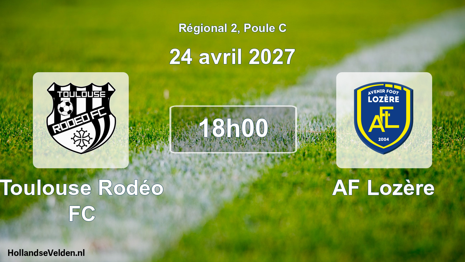 Match programmé: Toulouse Rodéo FC - AF Lozère (24 avril 2027)