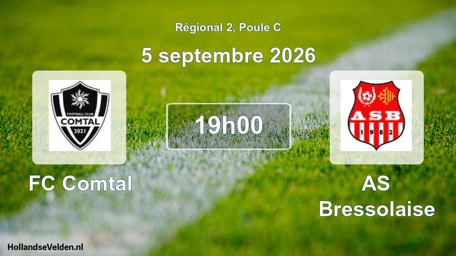 Match programmé: FC Comtal - AS Bressolaise (5 septembre 2026)