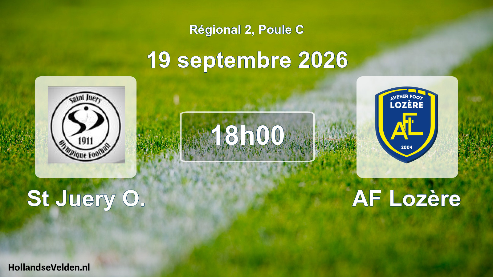 Match programmé: St Juery O. - AF Lozère (19 septembre 2026)