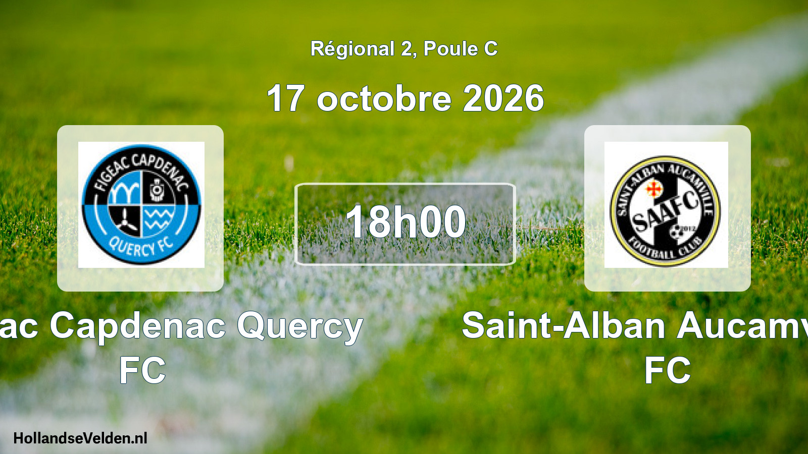 Match programmé: Figeac Capdenac Quercy FC - Saint-Alban Aucamville FC (17 octobre 2026)