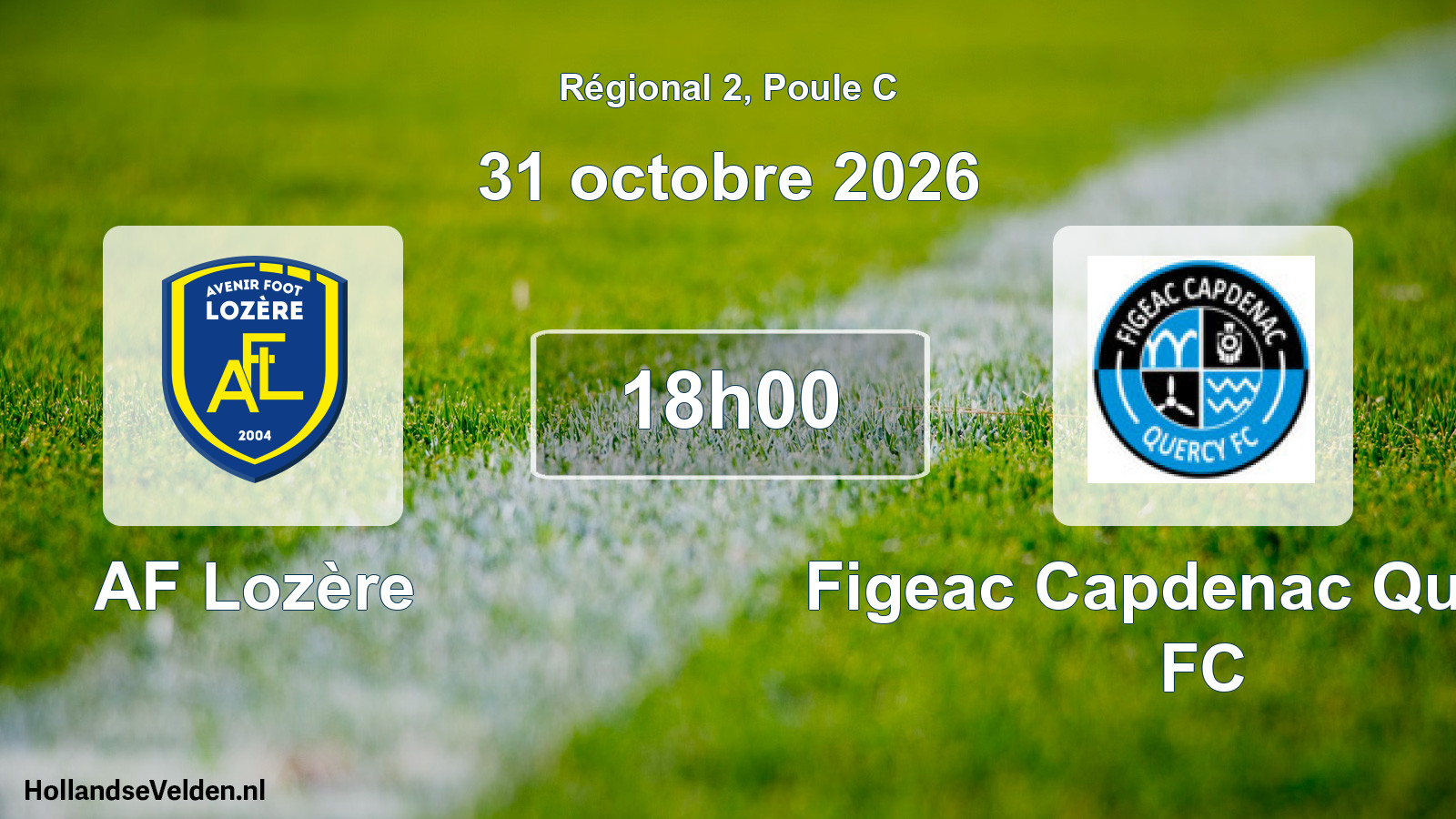 Match programmé: AF Lozère - Figeac Capdenac Quercy FC (31 octobre 2026)