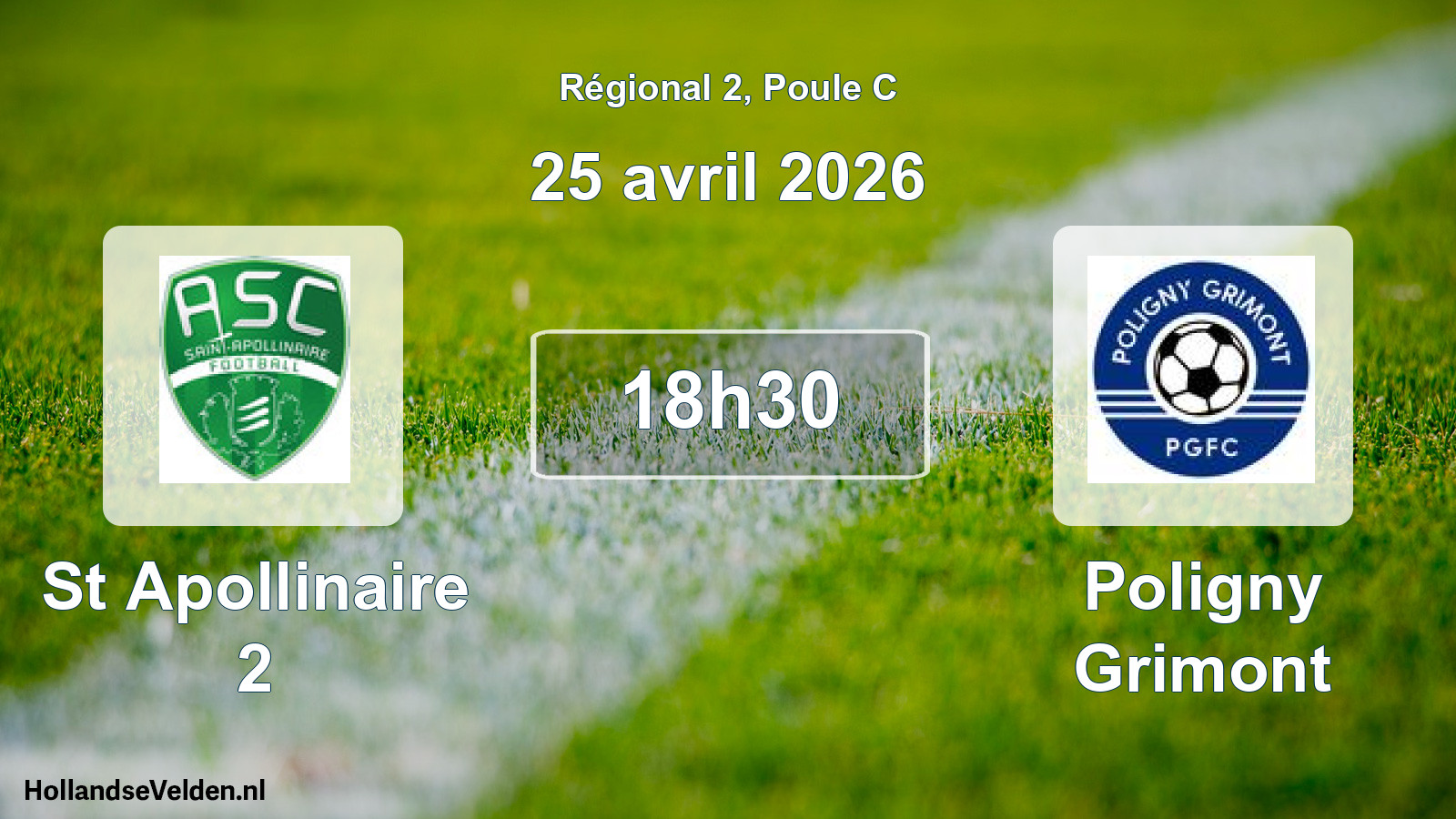 Scheduled Match: St Apollinaire 2 - Poligny Grimont (25 April 2026)