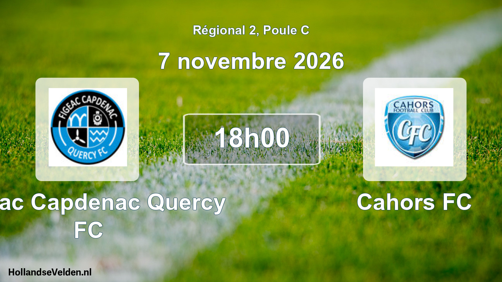 Match programmé: Figeac Capdenac Quercy FC - Cahors FC (7 novembre 2026)