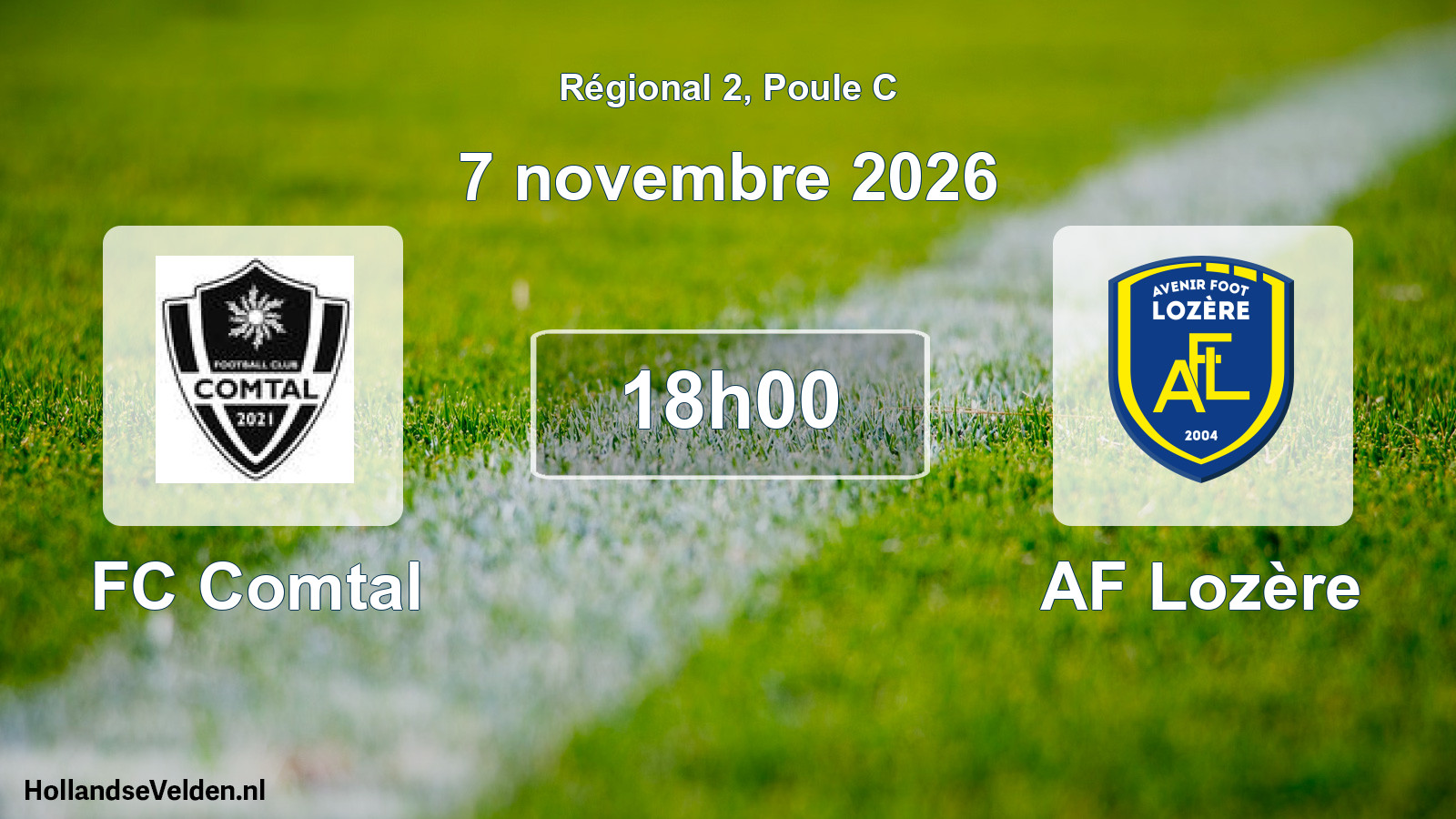 Match programmé: FC Comtal - AF Lozère (7 novembre 2026)