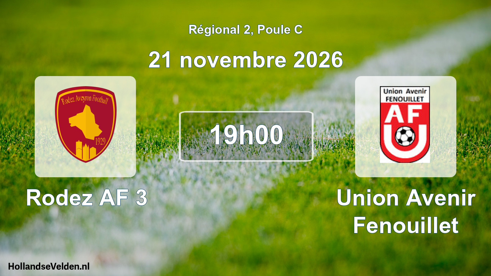 Geplande wedstrijd: Rodez AF 3 - Union Avenir Fenouillet (21 november 2026)