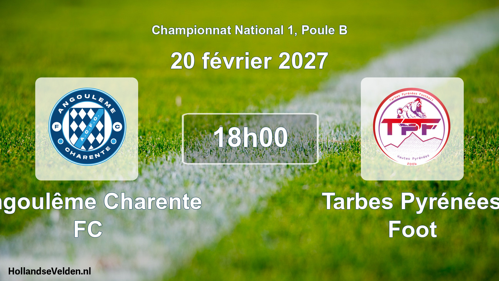 Match programmé: Angoulême Charente FC - Tarbes Pyrénées Foot (20 février 2027)