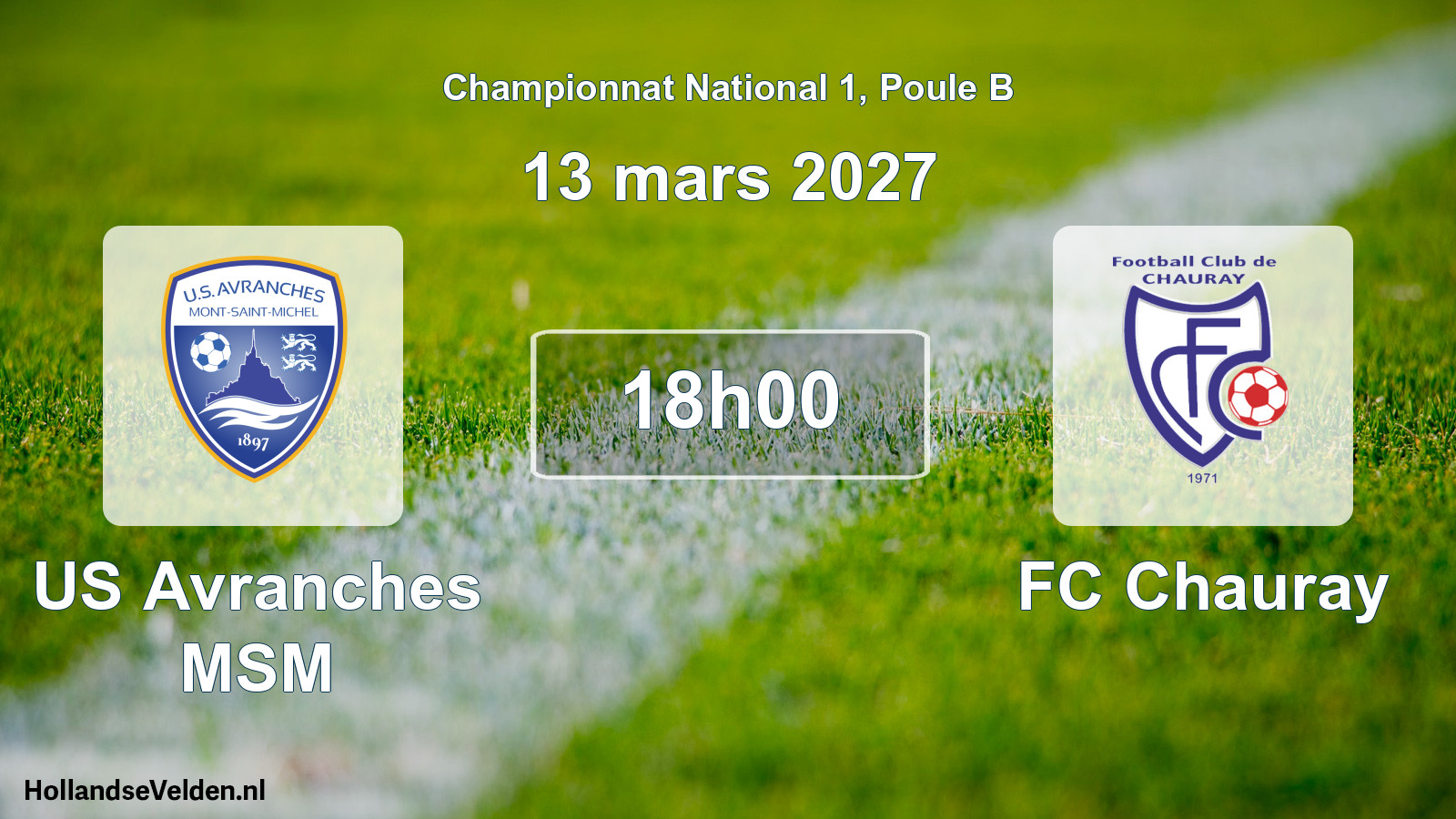 Scheduled Match: US Avranches MSM - FC Chauray (13 March 2027)
