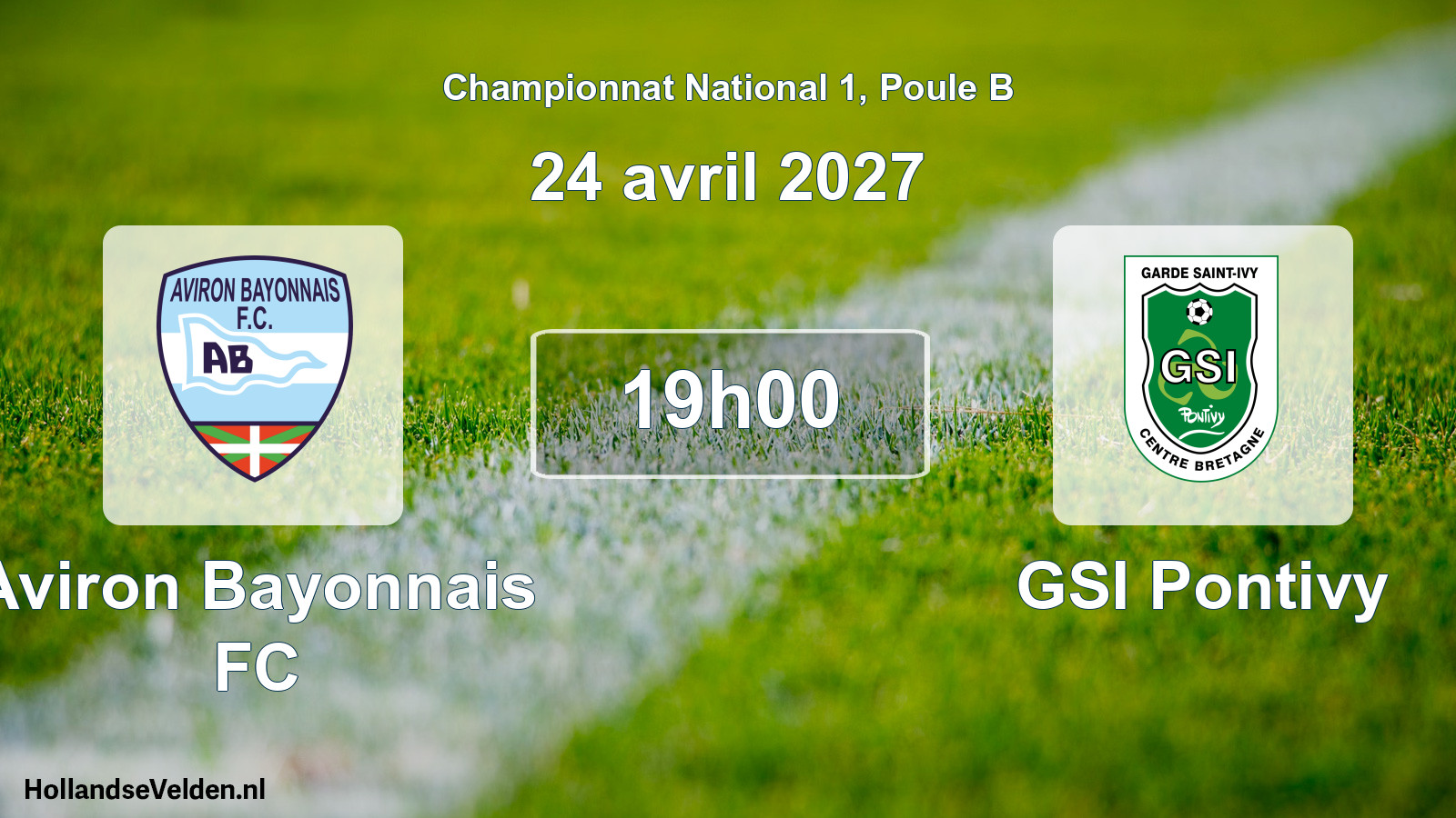 Match programmé: Aviron Bayonnais FC - GSI Pontivy (24 avril 2027)