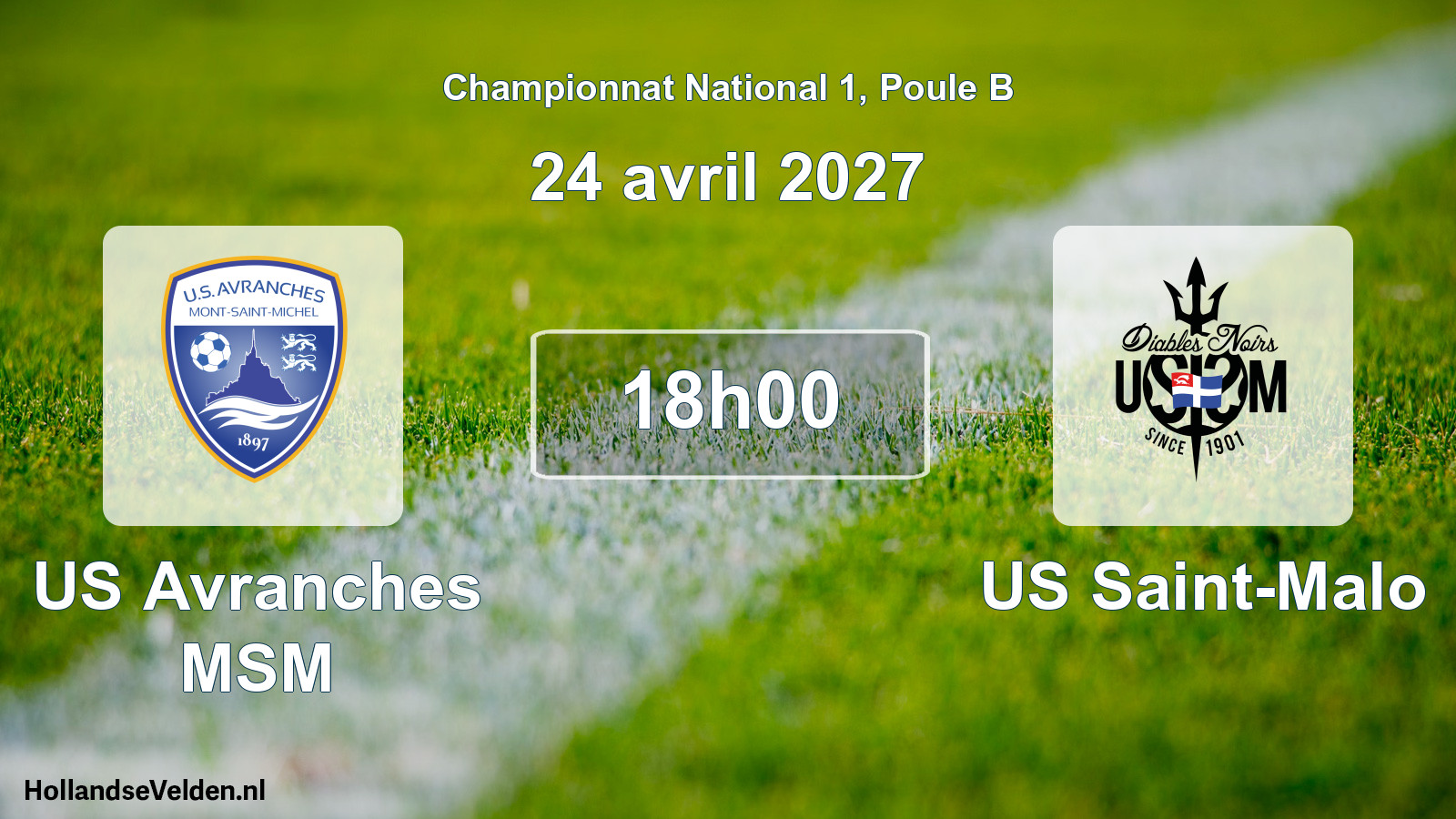 Match programmé: US Avranches MSM - US Saint-Malo (24 avril 2027)