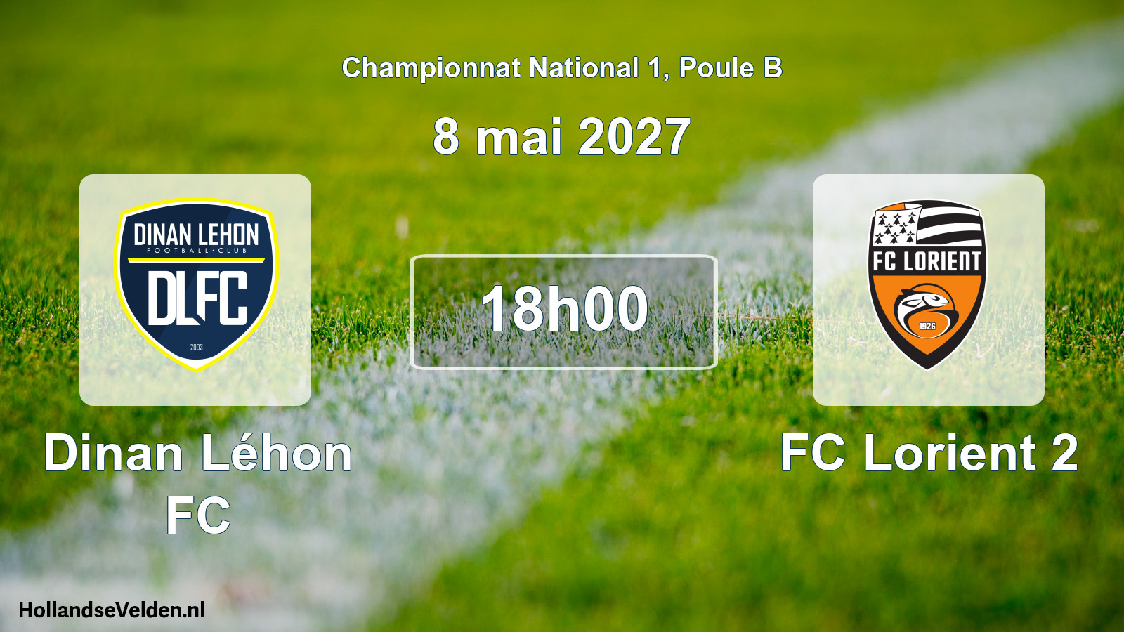 Match programmé: Dinan Léhon FC - FC Lorient 2 (8 mai 2027)