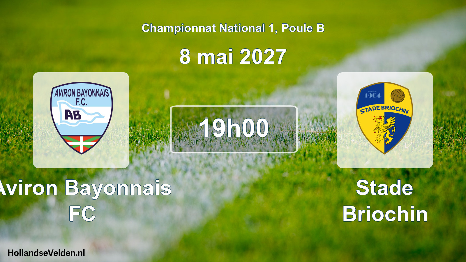 Match programmé: Aviron Bayonnais FC - Stade Briochin (8 mai 2027)