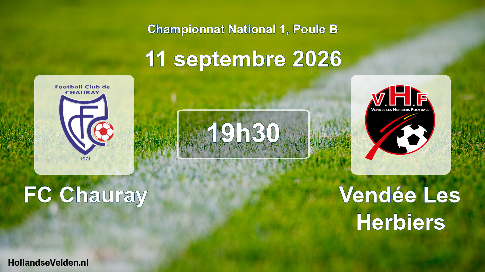 Match programmé: FC Chauray - Vendée Les Herbiers (11 septembre 2026)