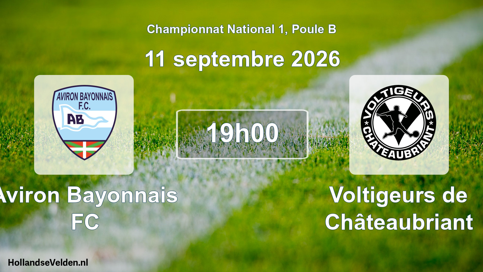 Scheduled Match: Aviron Bayonnais FC - Voltigeurs de Châteaubriant (11 September 2026)