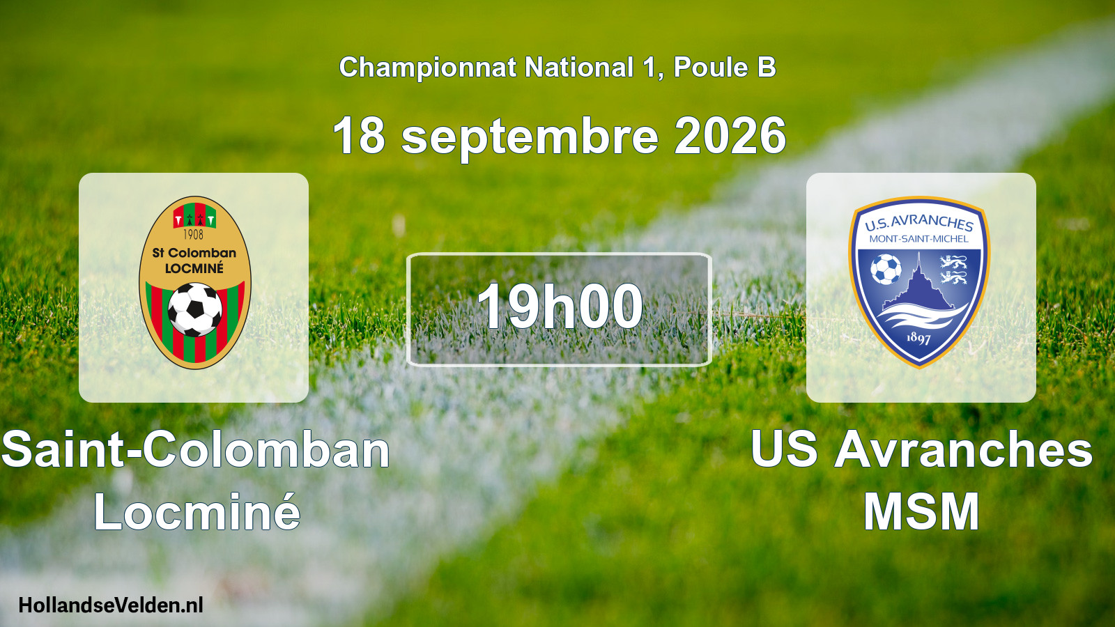 Scheduled Match: Saint-Colomban Locminé - US Avranches MSM (18 September 2026)