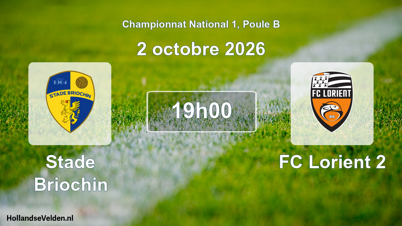 Match programmé: Stade Briochin - FC Lorient 2 (2 octobre 2026)