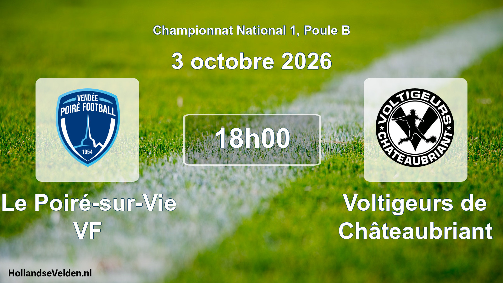 Match programmé: Le Poiré-sur-Vie VF - Voltigeurs de Châteaubriant (3 octobre 2026)