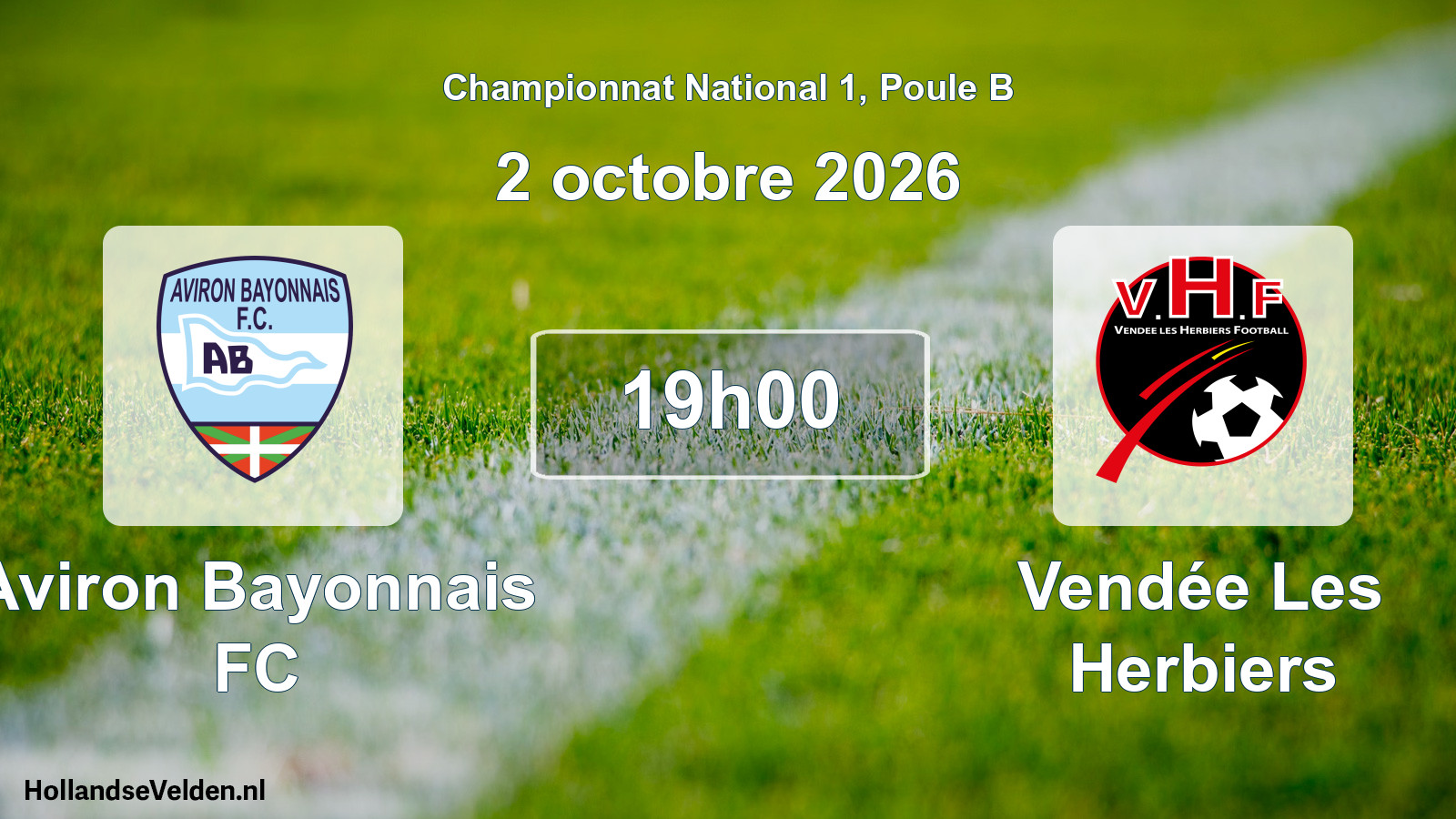 Scheduled Match: Aviron Bayonnais FC - Vendée Les Herbiers (2 October 2026)