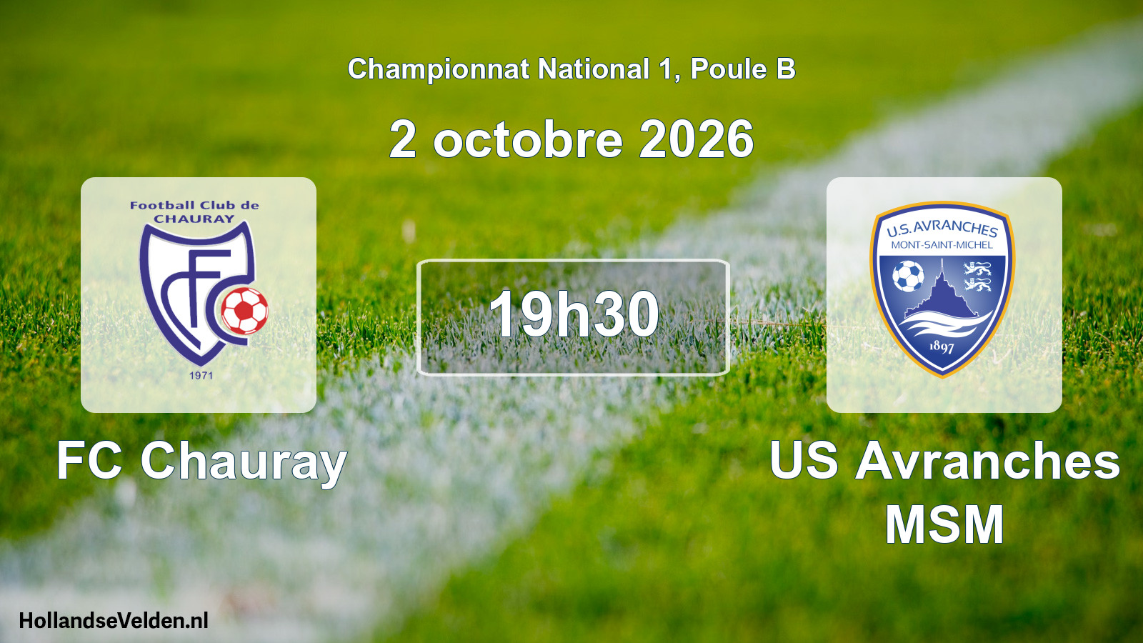 Match programmé: FC Chauray - US Avranches MSM (2 octobre 2026)