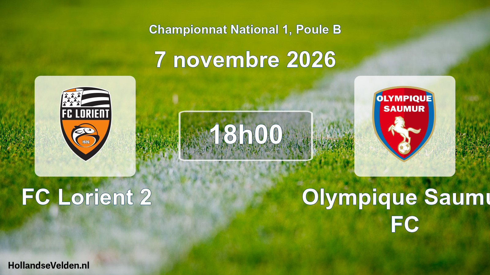 Match programmé: FC Lorient 2 - Olympique Saumur FC (7 novembre 2026)