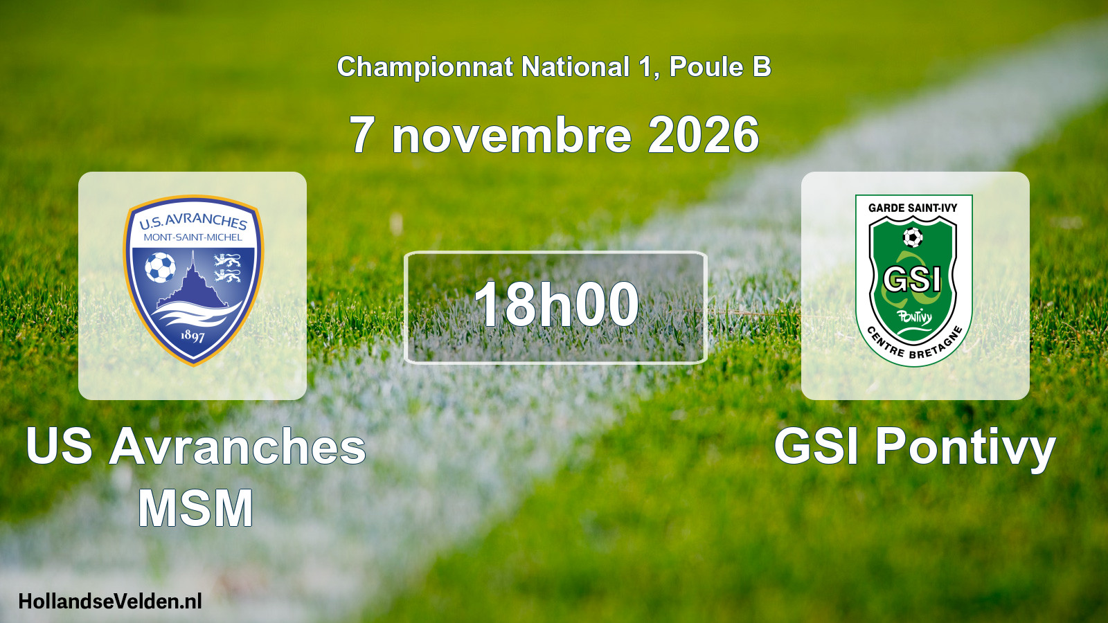 Match programmé: US Avranches MSM - GSI Pontivy (7 novembre 2026)