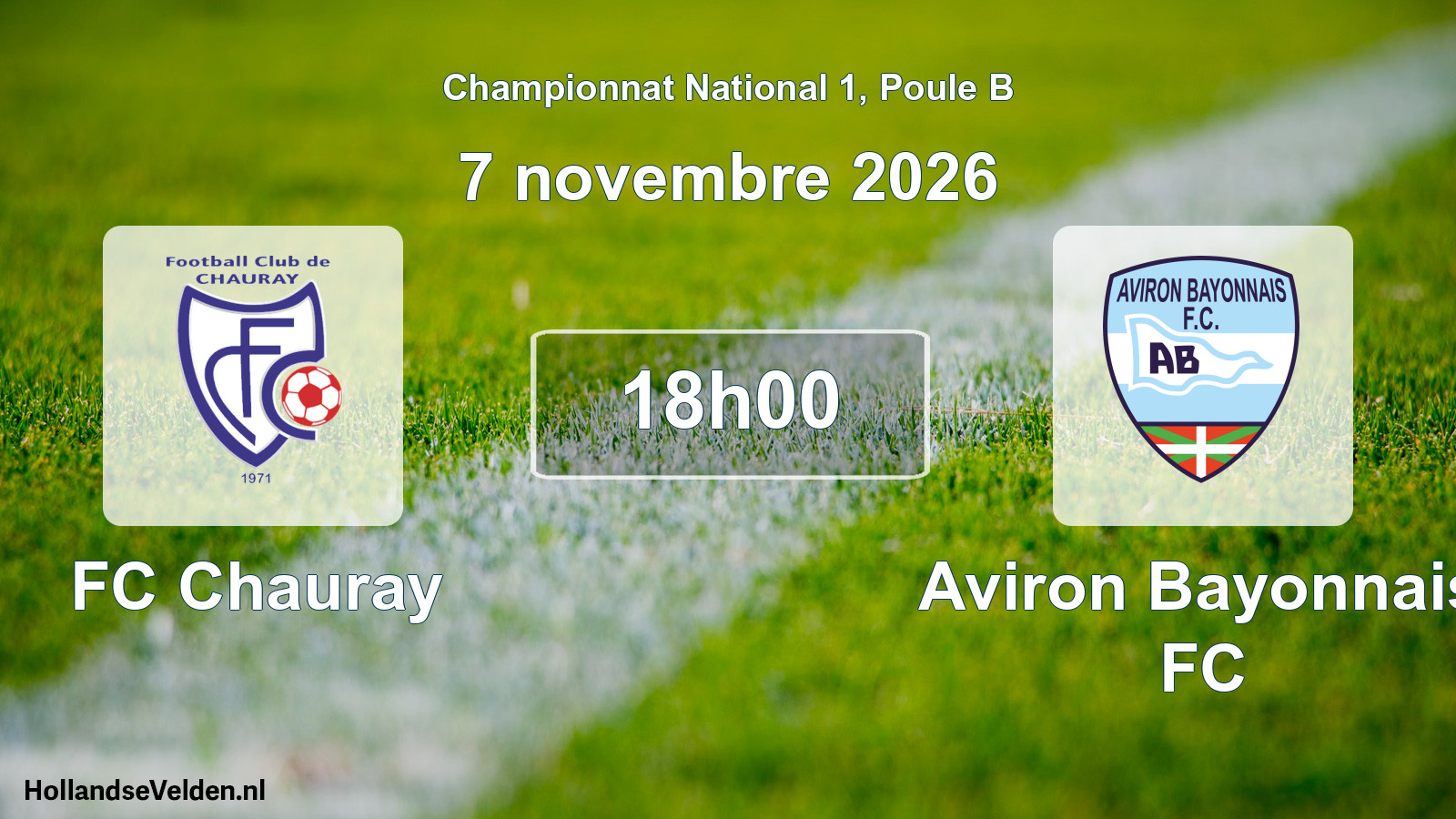 Scheduled Match: FC Chauray - Aviron Bayonnais FC (7 November 2026)