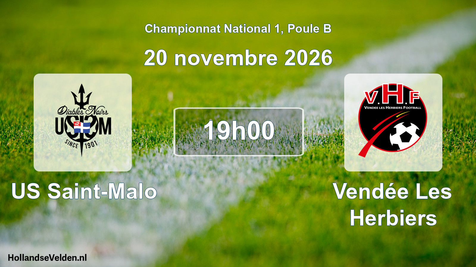 Match programmé: US Saint-Malo - Vendée Les Herbiers (20 novembre 2026)