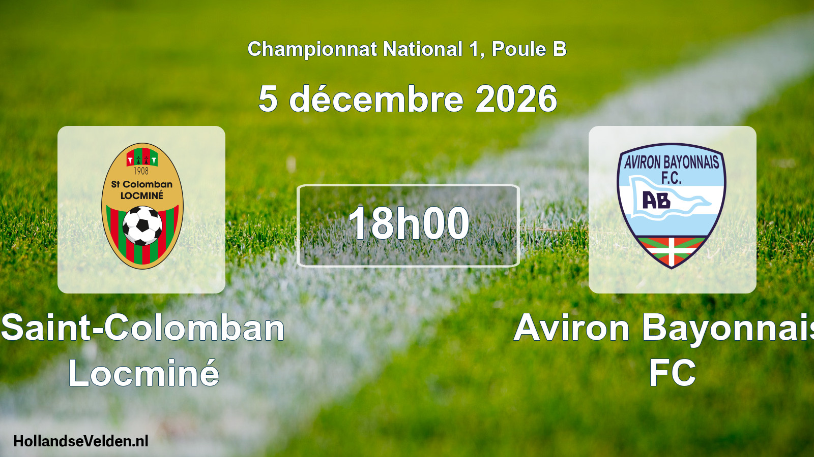 Scheduled Match: Saint-Colomban Locminé - Aviron Bayonnais FC (5 December 2026)