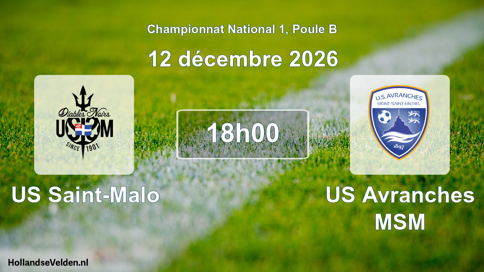 Match programmé: US Saint-Malo - US Avranches MSM (12 décembre 2026)