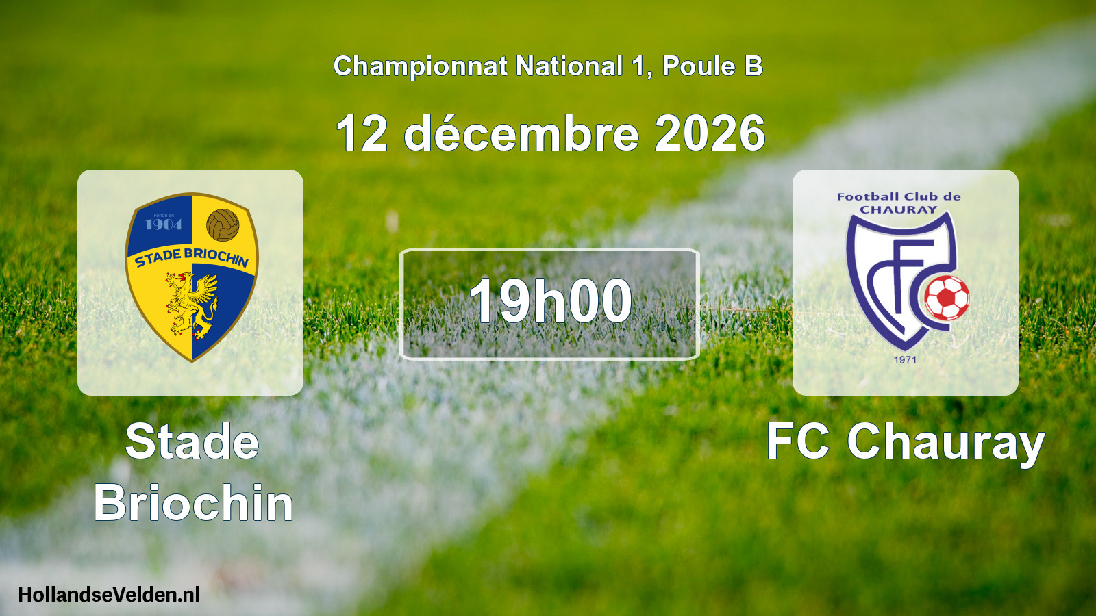 Match programmé: Stade Briochin - FC Chauray (12 décembre 2026)