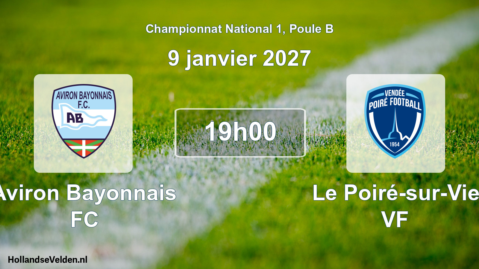 Scheduled Match: Aviron Bayonnais FC - Le Poiré-sur-Vie VF (9 January 2027)
