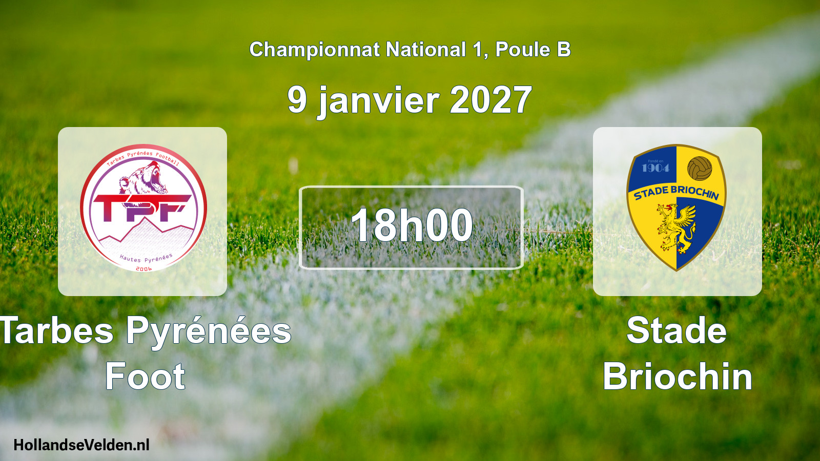 Match programmé: Tarbes Pyrénées Foot - Stade Briochin (9 janvier 2027)