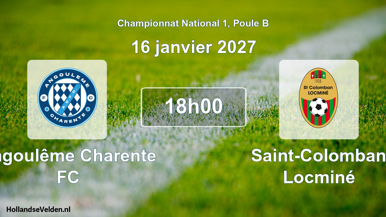 Match programmé: Angoulême Charente FC - Saint-Colomban Locminé (16 janvier 2027)