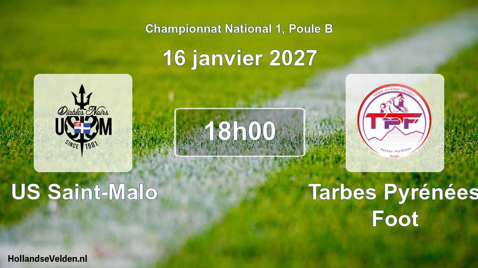 Match programmé: US Saint-Malo - Tarbes Pyrénées Foot (16 janvier 2027)