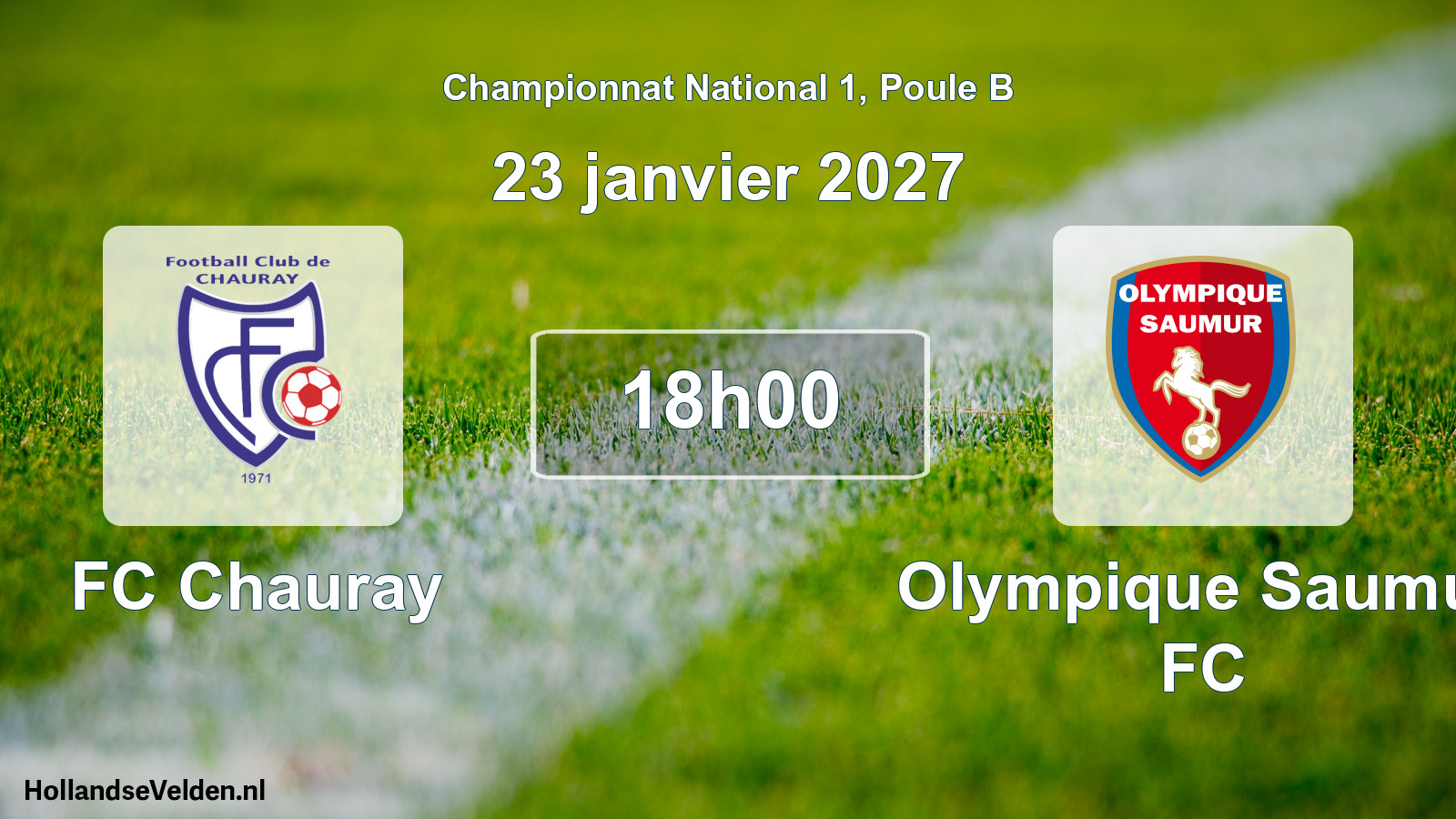Match programmé: FC Chauray - Olympique Saumur FC (23 janvier 2027)